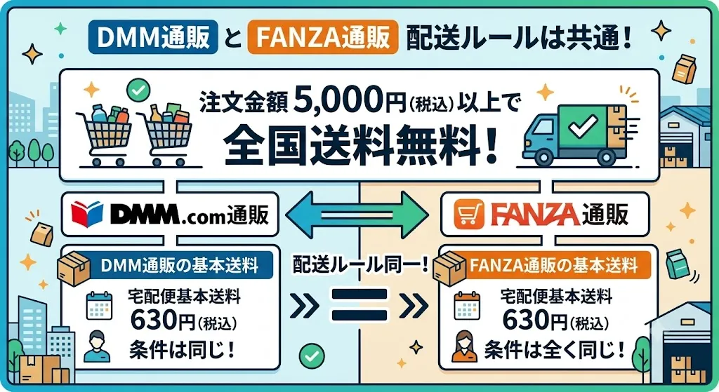 DMMとFANZA通販の配送ルールは共通