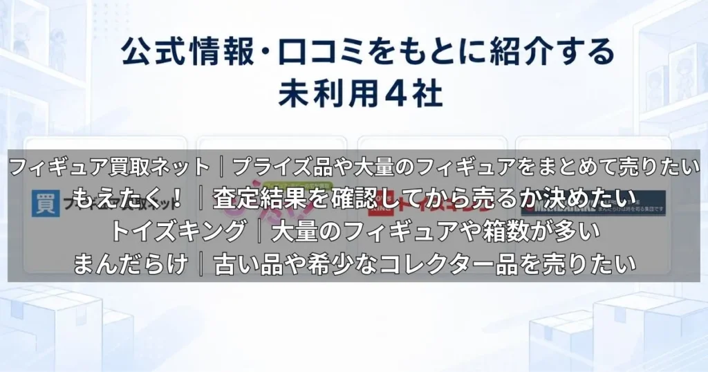 フィギュア買取はどこがいい？宅配買取おすすめ4社を比較
