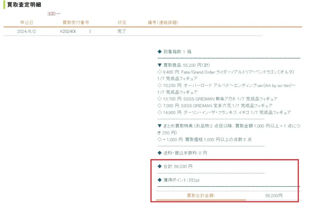 あみあみ買取 2024年6月利用