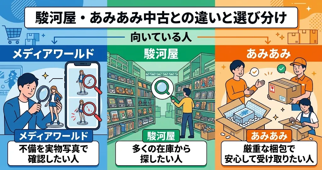 駿河屋・あみあみ中古との違いと選び分け