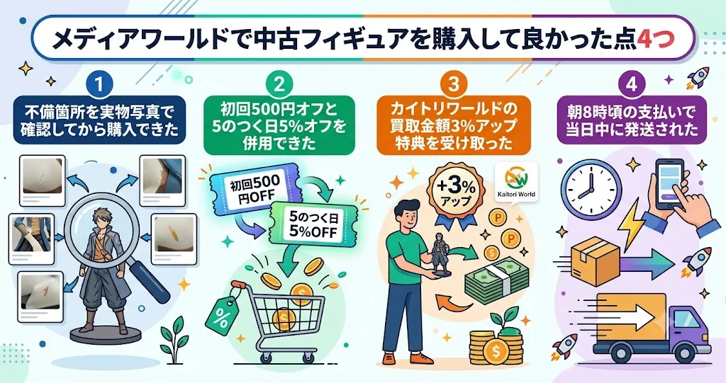メディアワールドで中古フィギュアを購入して良かった点4つ