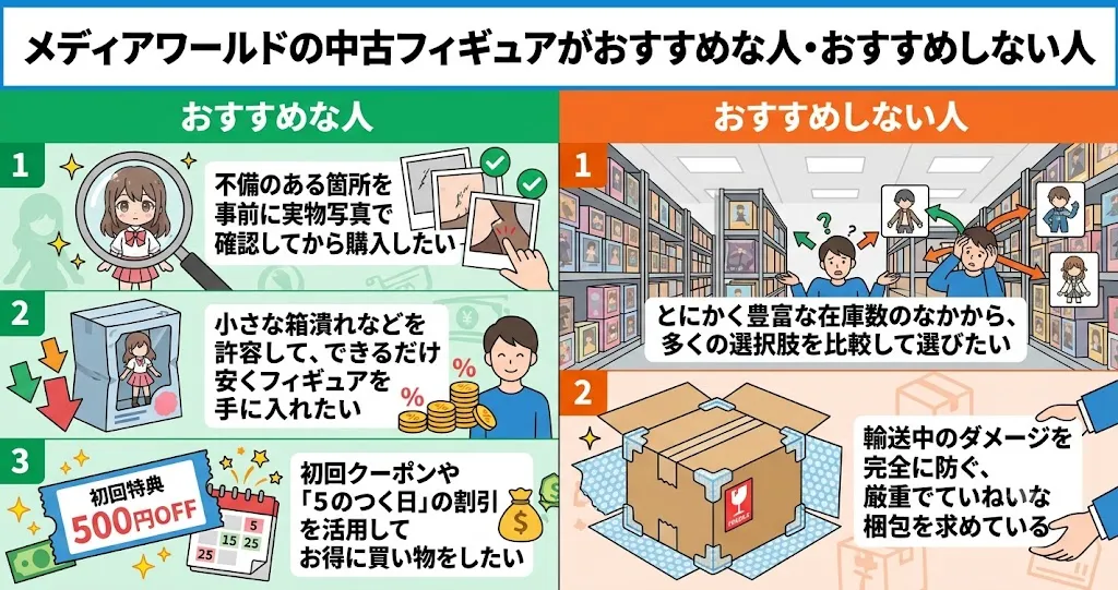 メディアワールドの中古フィギュアは「実物写真で状態を確認したい人」におすすめ