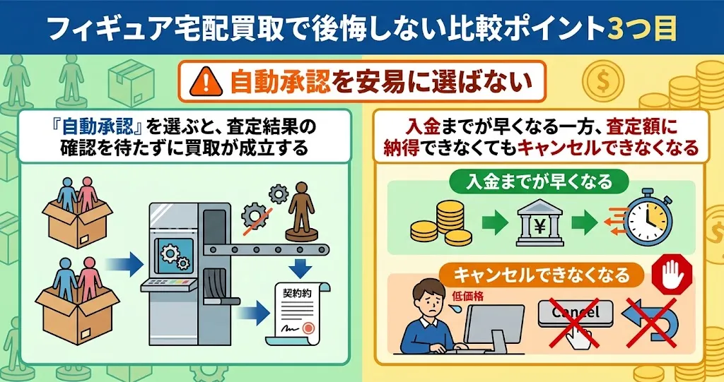 宅配買取では自動承認を安易に選ばない
