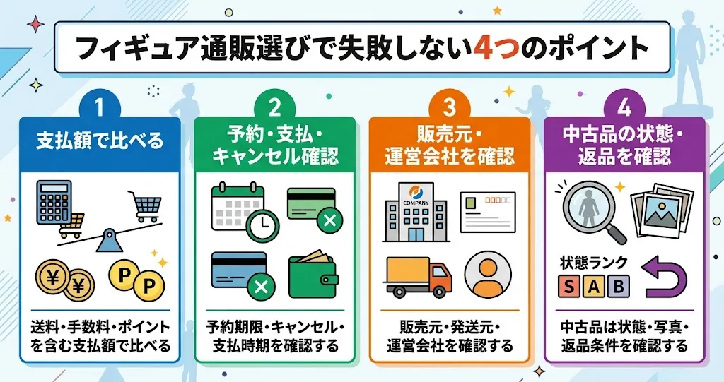 フィギュア通販選びで失敗しない4つのポイント