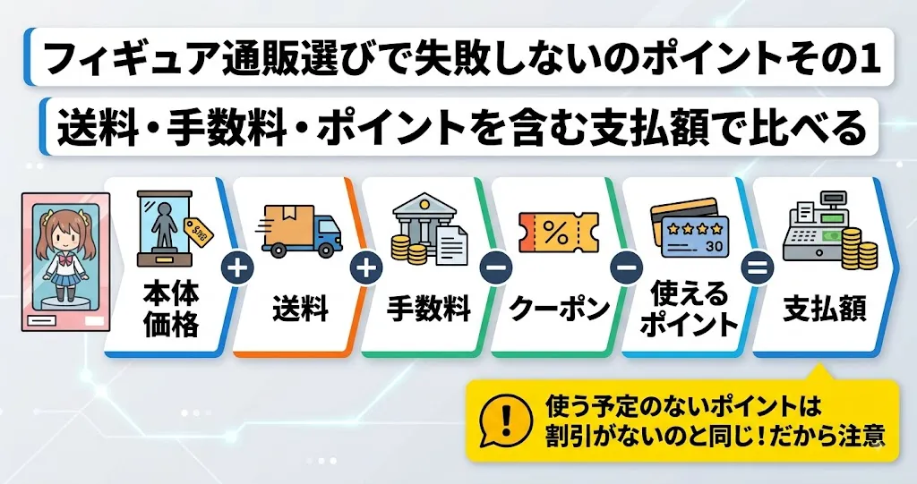 送料・手数料・ポイントを含む支払額で比べる
