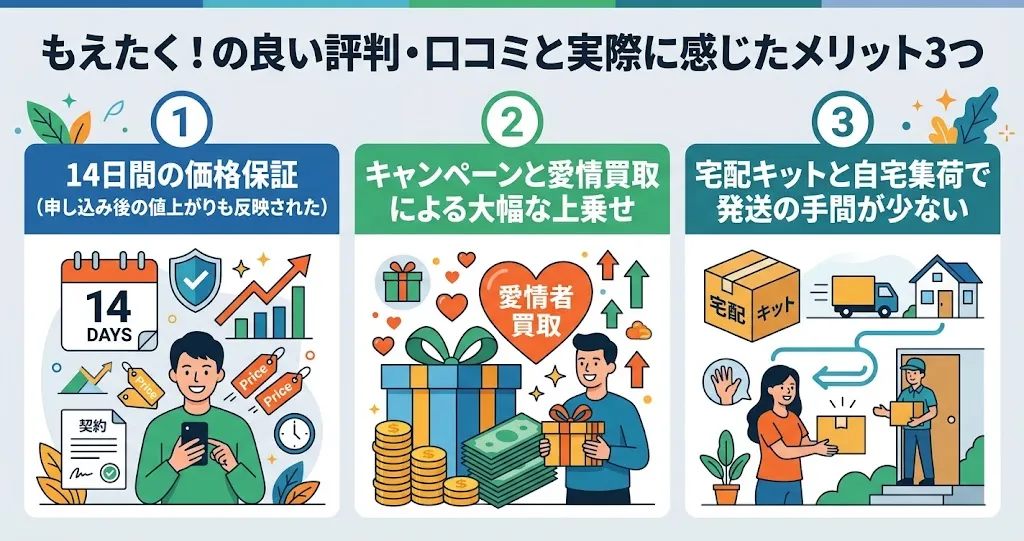 もえたく!の良い評判・口コミと実際に感じたメリット3つ