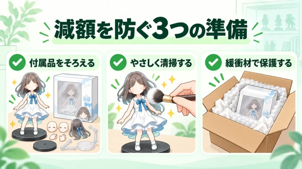 付属品・清掃・梱包で減額を防ぐ