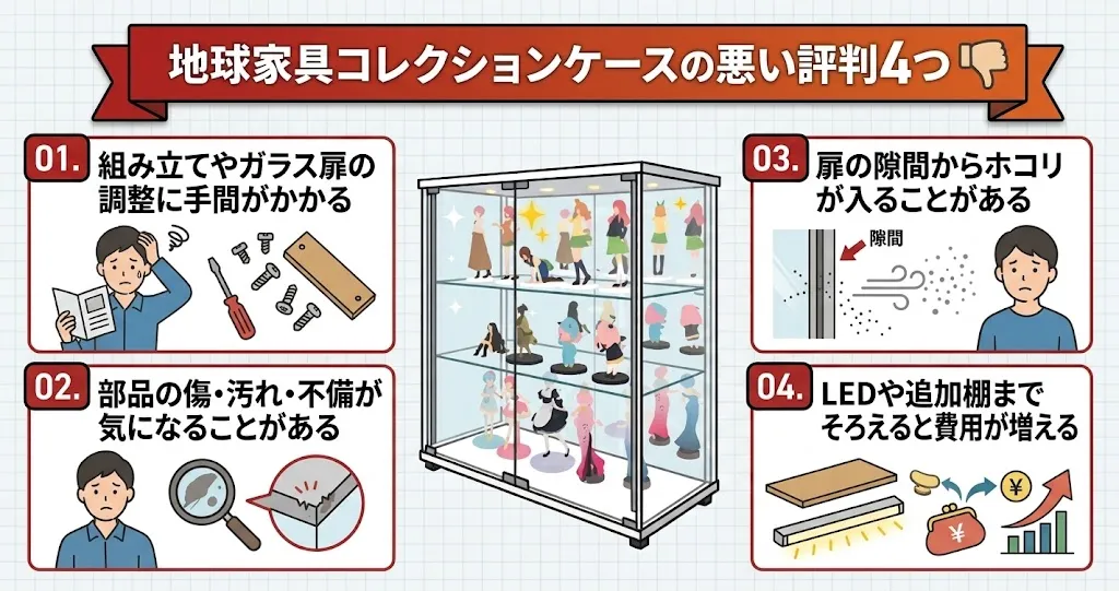 地球家具コレクションケースの悪い評判4つ