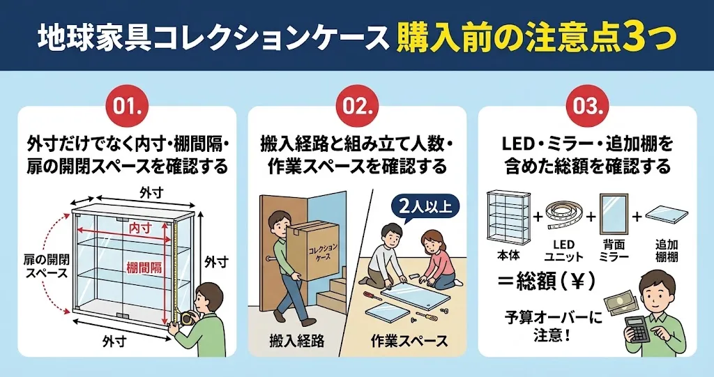 地球家具コレクションケース購入前の注意点3つ